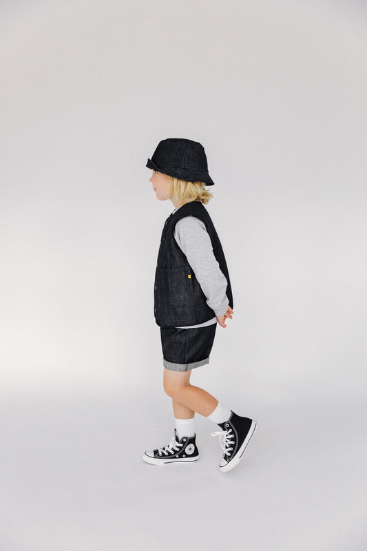 P Denim Kids Denim Shorts - Charcoal